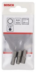 Bosch ExtraHard HEX8*25 mm 3'lü