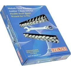İzeltaş Cırcır Kombine Anahtar Mafsallı Takım 12 Parça