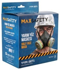 Max Safety YYM-SET1 Yarım Yüz Maskesi Çift Filtreli