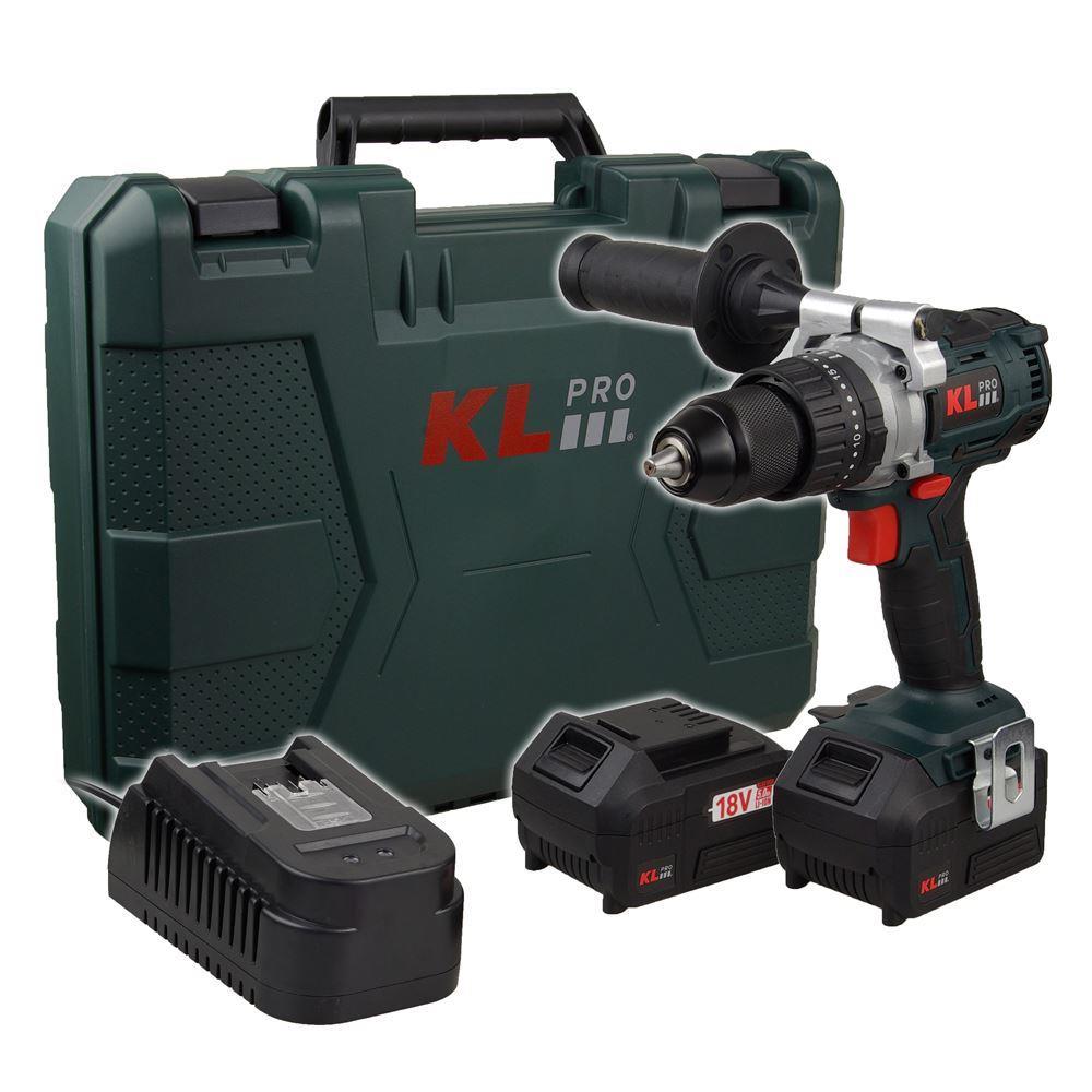 KLPRO KLDM18B-50 18Volt/5.0Ah Li-ion Çift Akülü Kömürsüz Profesyonel Darbeli Matkap