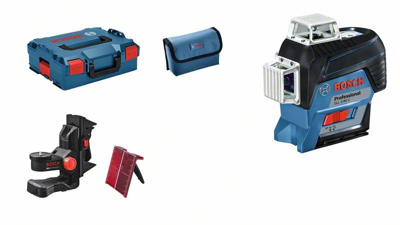 Bosch GLL 3-80 C + BM1 + 12V Akü Profesyonel Çizgili Hizalama Lazeri