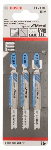 Bosch T 121 BF Speed for Metal 3 'lü