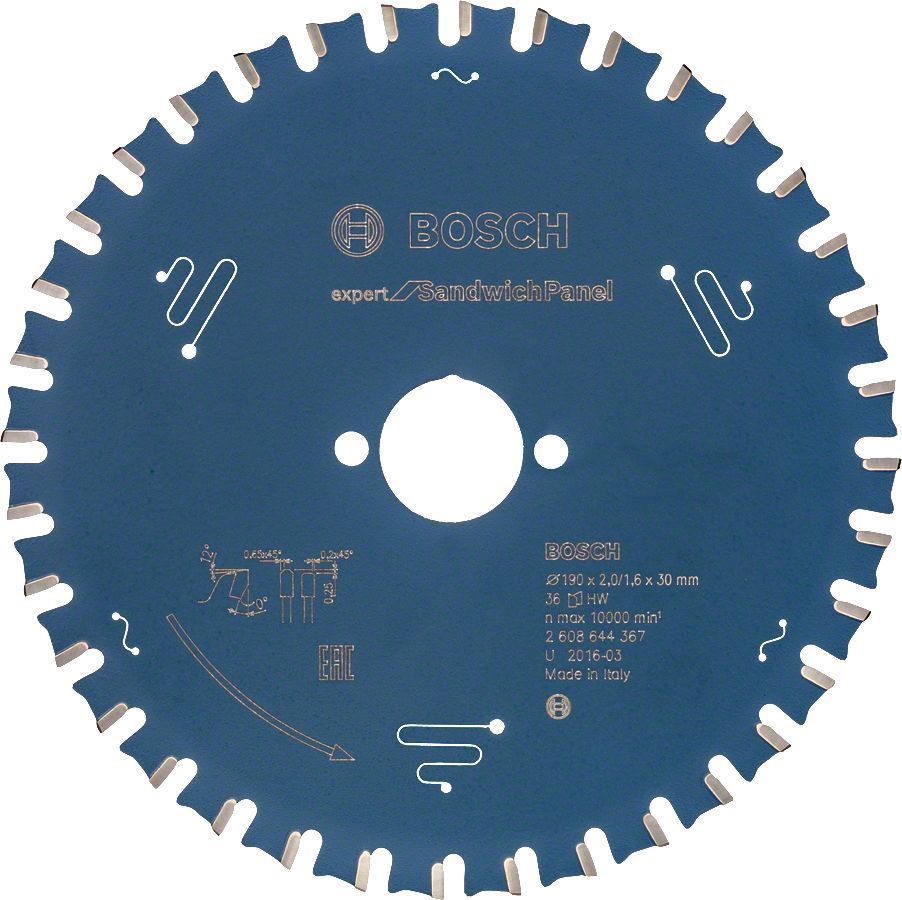 Bosch Expert for Sandwich Panel 190x30 36 Diş