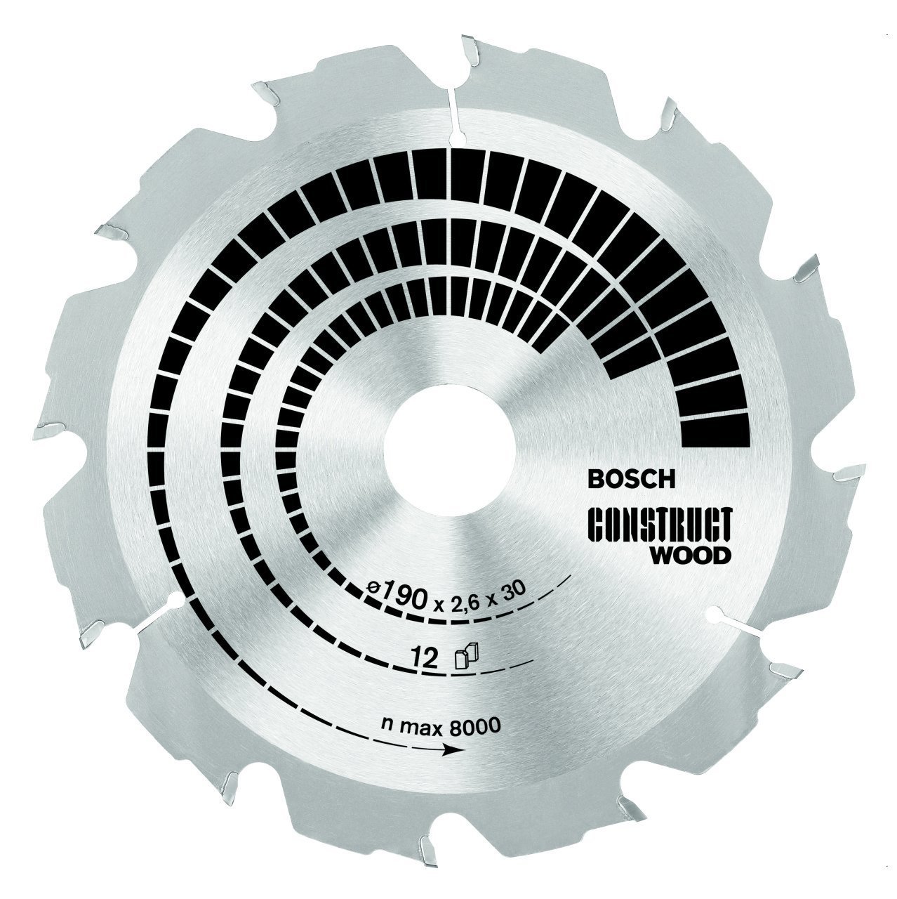 Bosch Construct Wood 190x30 mm 12 Diş