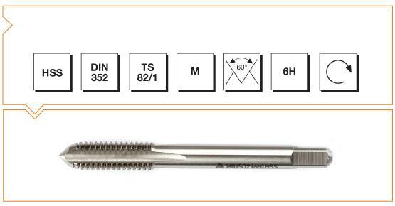 HSS DIN 352 Metrik M 10 Normal Vidalı Kılavuz Son