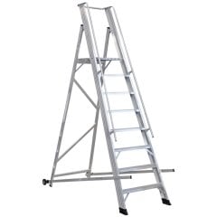 Çağsan 7+1 Basamaklı Tekerlekli Katlanır Platformlu Merdiven