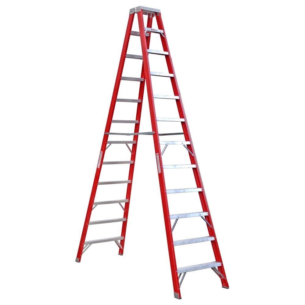 Çağsan A Tipi Çift Tarafı Geniş 12 Basamaklı Fiberglas Merdiven